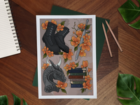 Impression d'art romanesque inspirée de la chevauchée de dragons FW ~ A5/A4