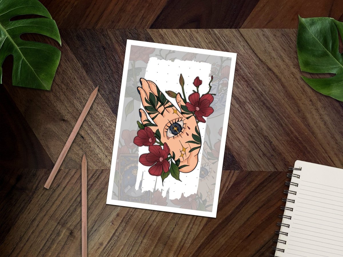 BloodAndBlossom - ACOTAR Inspired Romantasy Mini Print ~ 6X4 Mini Print ACOTAR Mini Print Feyre Hand Tattoo
