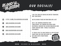 BloodAndBlossom - AOT Inspired Soldier Anime Mini Prints ~ 6X4 Mini Print Our Social Links - Etsy, Instgram, Tiktok, Facebook and Pinterest