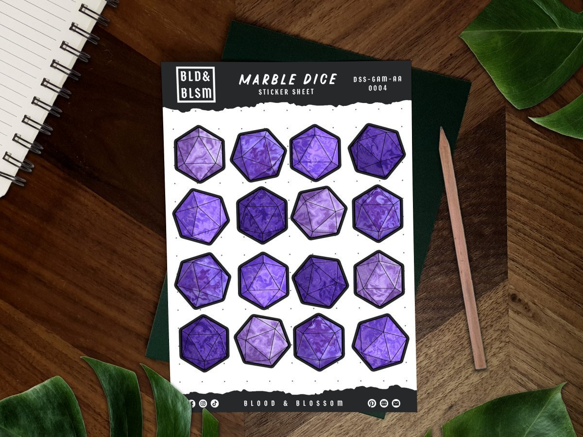 BloodAndBlossom - Board Game Dice Sticker Sheet ~ Decorative Stickers ~ Weekly Journaling Supplies BloodAndBlossom - Board Game Dice Sticker Sheet ~ Decorative Stickers ~ Weekly Journaling Supplies