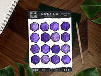 BloodAndBlossom - Board Game Dice Sticker Sheet ~ Decorative Stickers ~ Weekly Journaling Supplies BloodAndBlossom - Board Game Dice Sticker Sheet ~ Decorative Stickers ~ Weekly Journaling Supplies